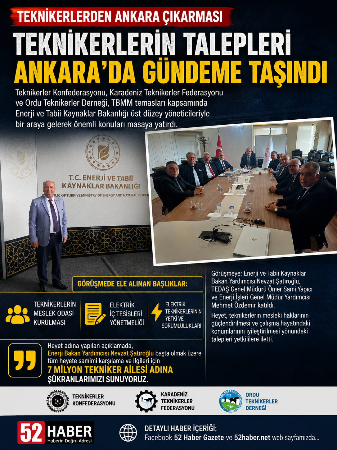 TEKNİKERLERDEN ANKARA ÇIKARMASI: MESLEK ODASI VE YETKİLER MASAYA YATIRILDI