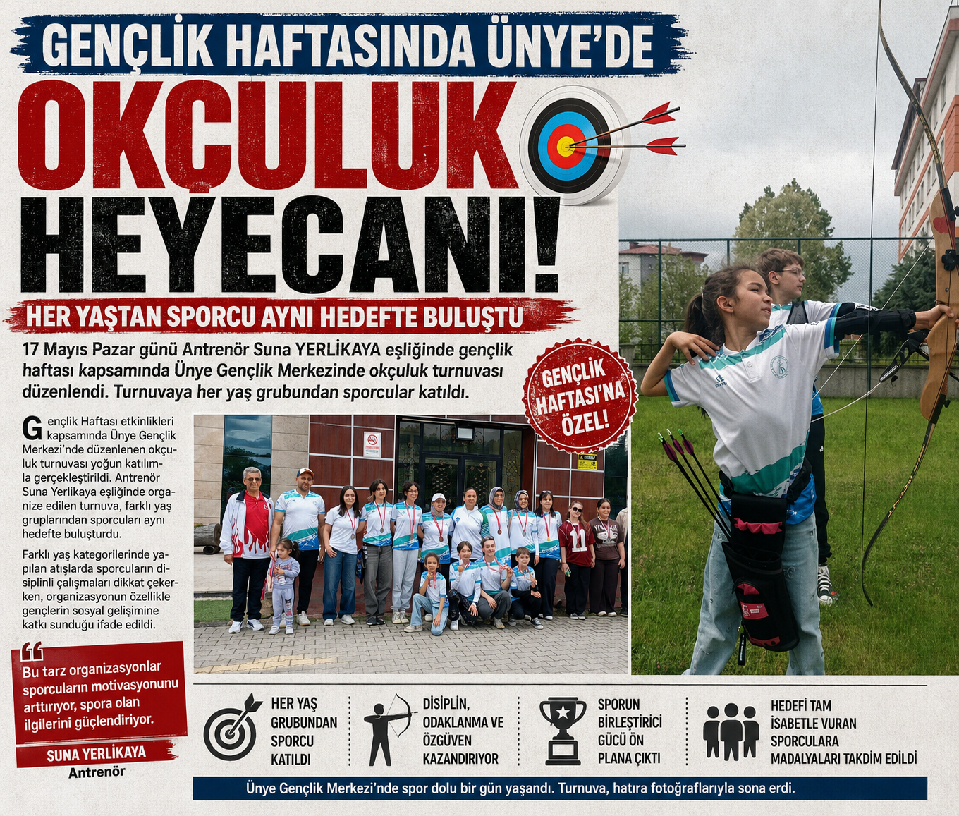 GENÇLİK HAFTASINDA ÜNYE’DE OKÇULUK HEYECANI