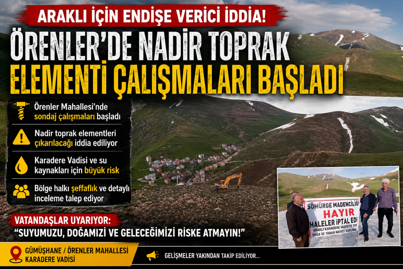 Araklı'da Yeni Endişe: Karadere Vadisi'nde Nadir Toprak Elementi İddiaları