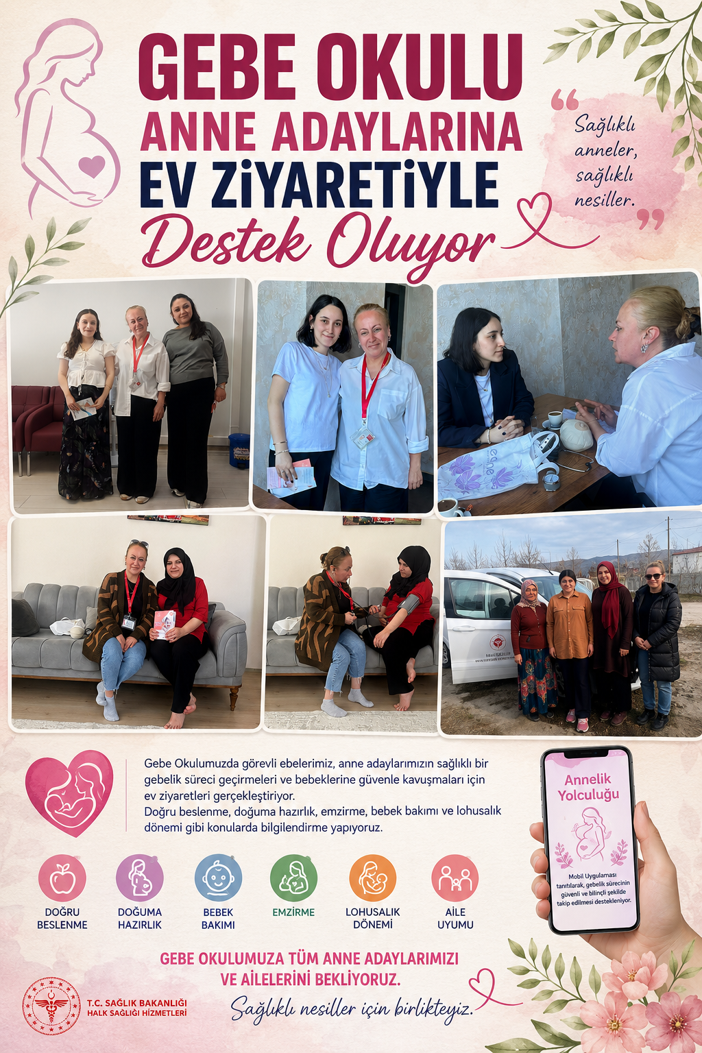 GEBE OKULUNDAN ANNE ADAYLARINA EV ZİYARETİ DESTEĞİ
