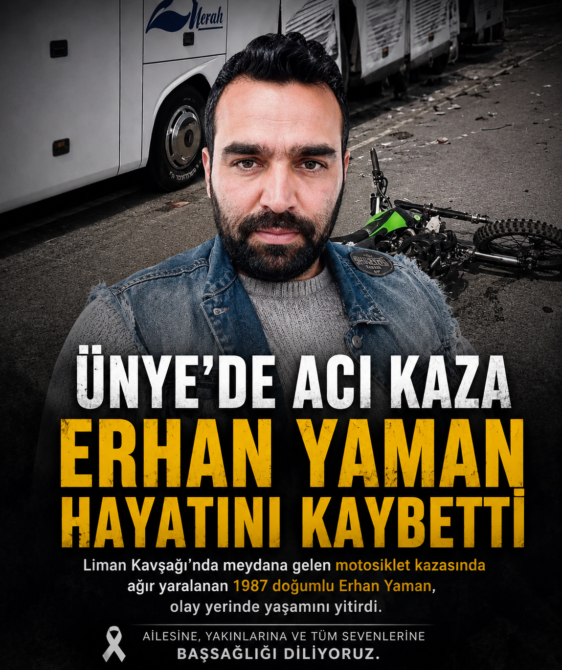 ACI KAZA: 39 YAŞINDAKİ MOTOSİKLET SÜRÜCÜSÜ HAYATINI KAYBETTİ
