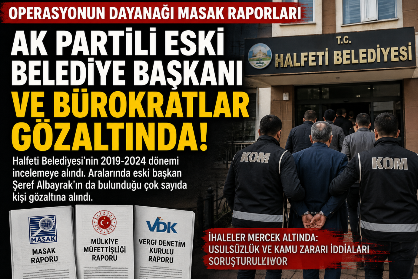 AK Partili Eski Belediye Başkanı ve Eski Yöneticilere Operasyon: Soruşturmanın Dayanağı MASAK ve Müfettiş Raporları