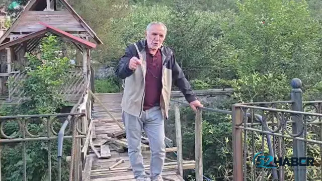 Ordu’da Yıkım Kararı Verilen Asma Köprüyü Kendi Elleriyle Kaldırdı