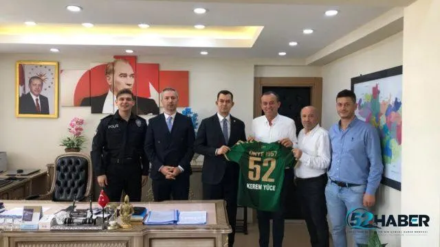 Ünye 1957 Spor yönetiminden Akkuş Kaymakamı Kerem Yüce’ye ziyaret