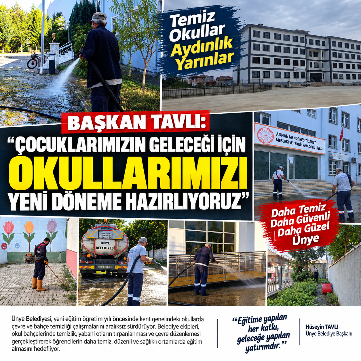 ÜNYE’DE OKULLAR YENİ EĞİTİM ÖĞRETİM YILINA HAZIRLANIYOR