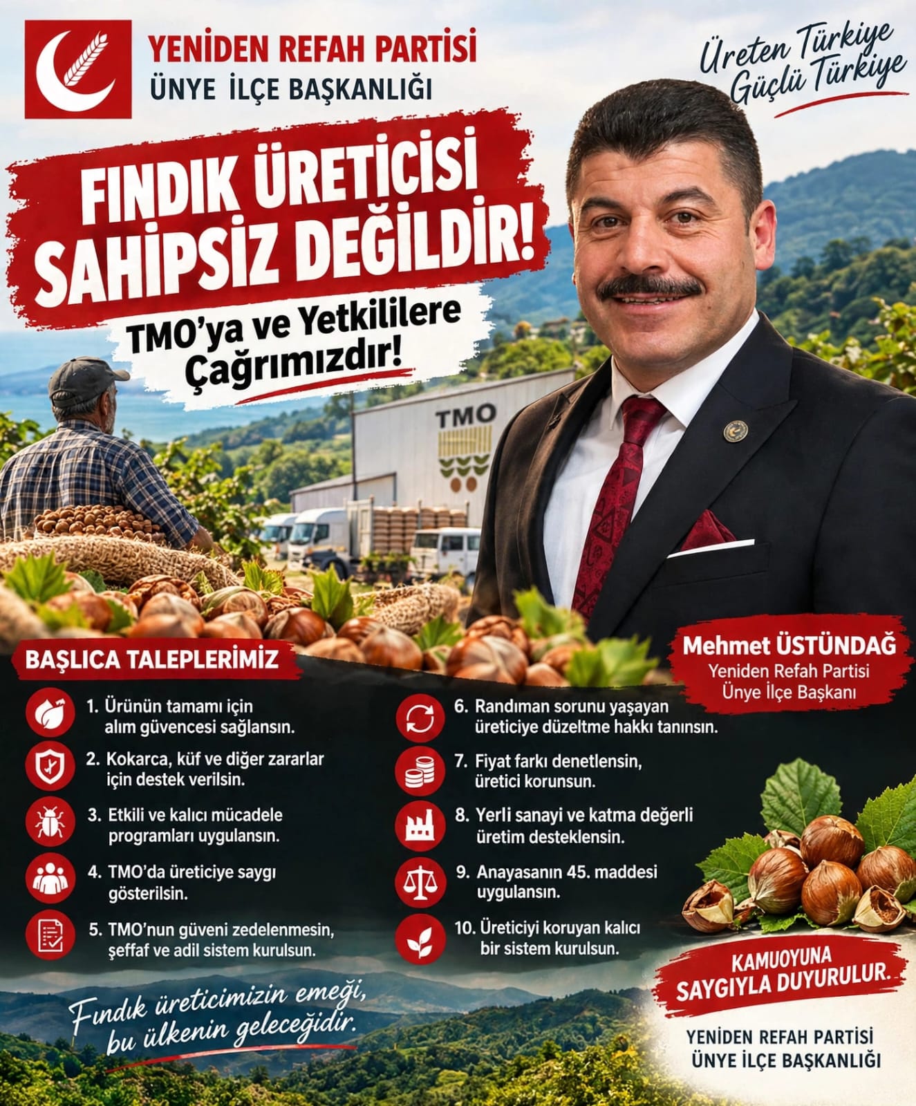 FINDIK ÜRETİCİSİ SAHİPSİZ DEĞİLDİR!